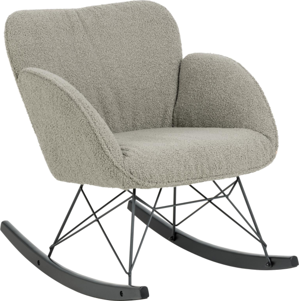 Gyngestol Signature Cevina - ergonomisk gråbrun Orson stof med slædeformet bøg/stålramme