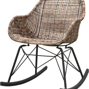 Udendørs gyngestol WOOOD Collection Minka natur i vejrbestandig kunstig rattan og metal