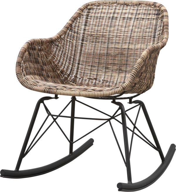 Udendørs gyngestol WOOOD Collection Minka natur i vejrbestandig kunstig rattan og metal